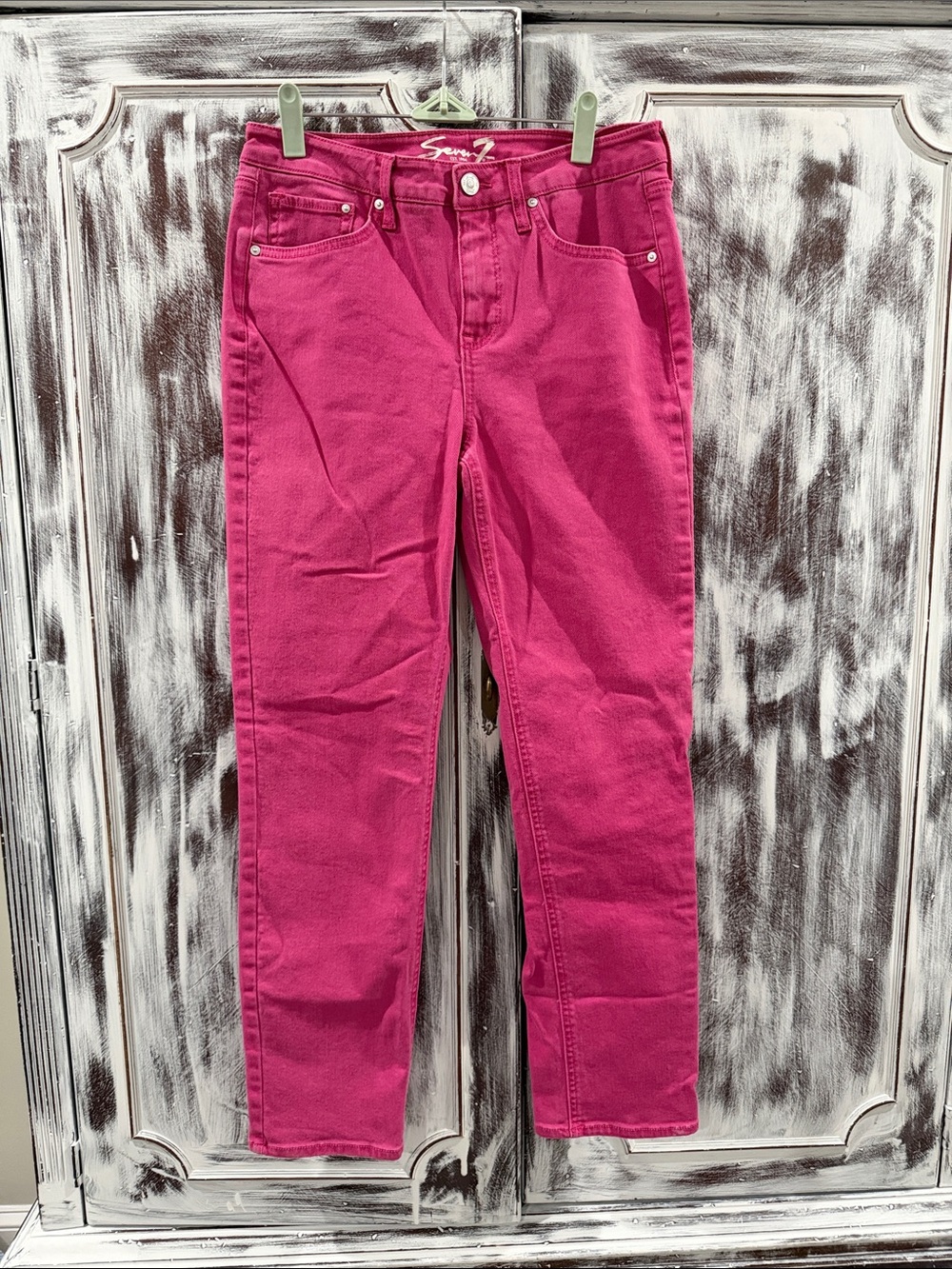Seven7  Bright Magenta Straight Leg Jeans
